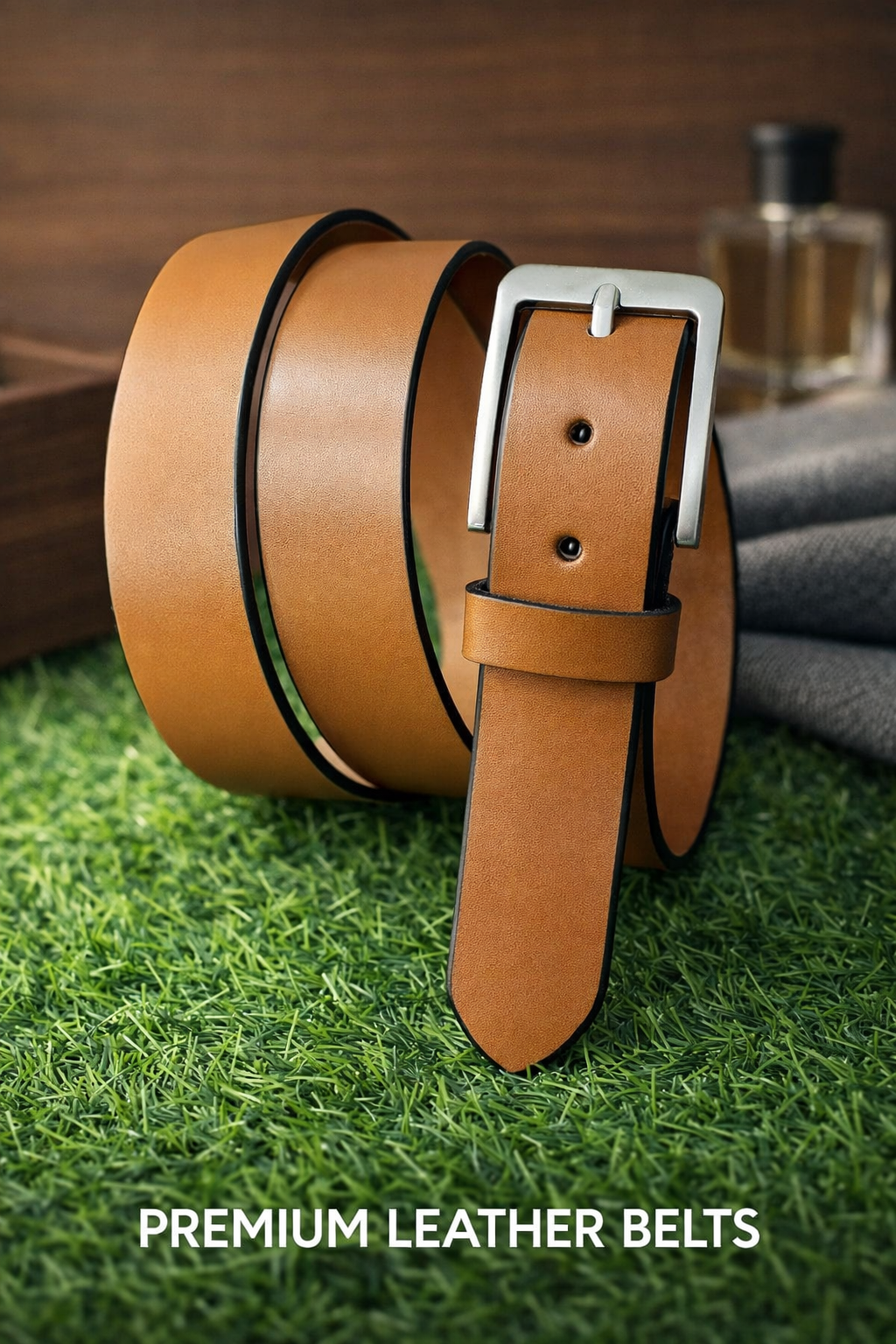 Premium Tan Leather Belt for Men | Genuine Leather Belt India