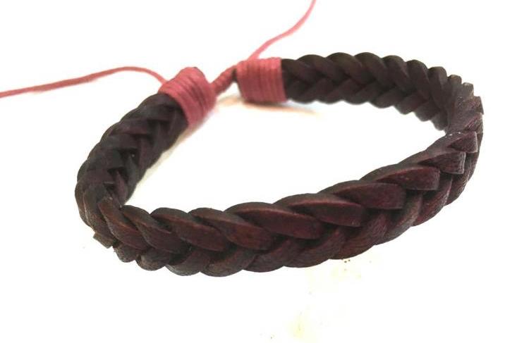 Handcrafted Braided Leather Bracelet for Men & Women | Adjustable Wrist Band | Premium Finish