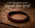 Premium braided leather bracelet adjustable wrist band for men and women 
