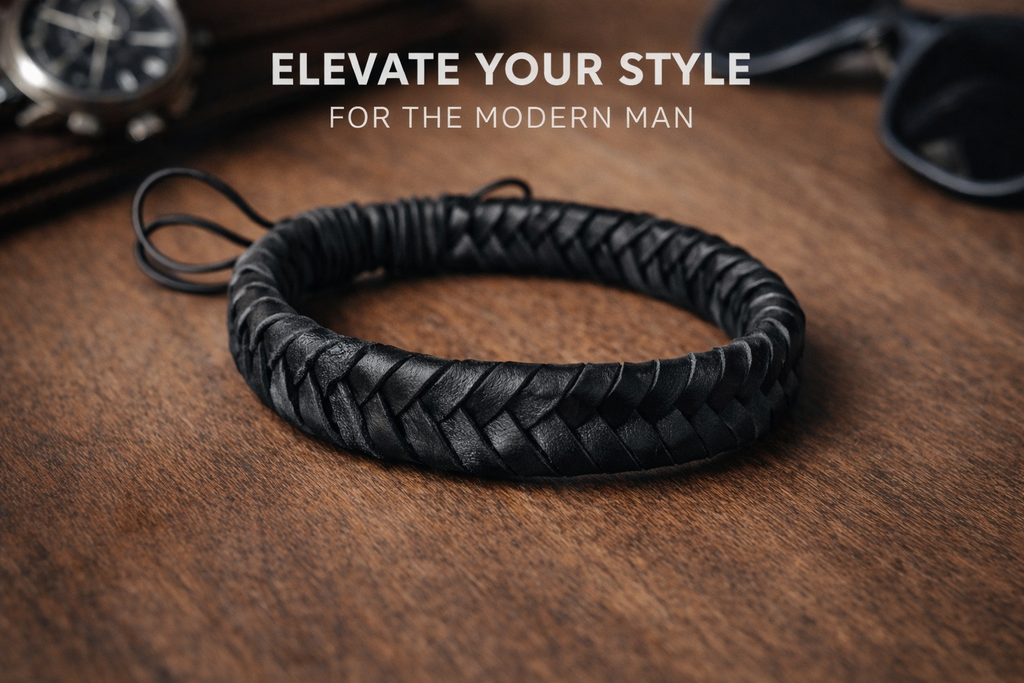 Unisex leather bracelet braided design premium wrist accessory