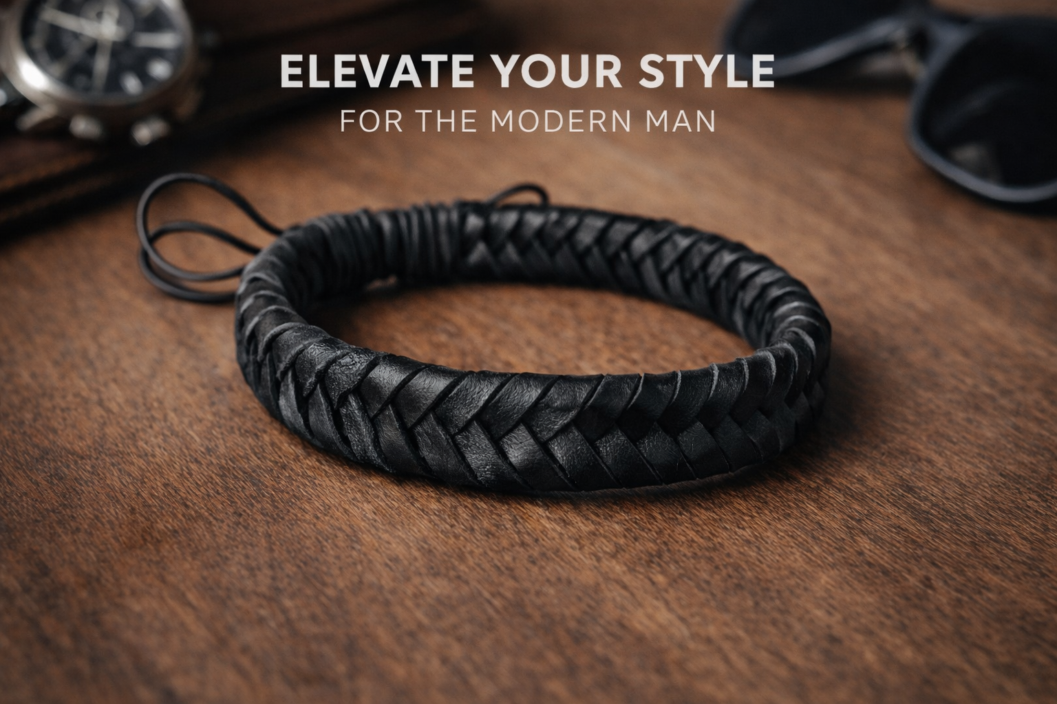Unisex leather bracelet braided design premium wrist accessory