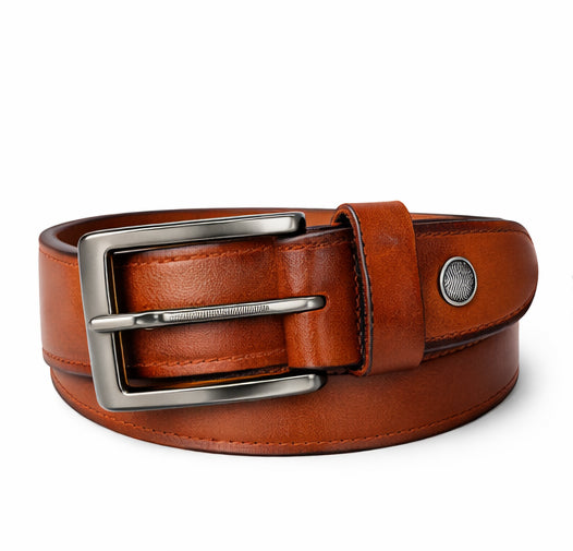 ICH MB 01 Genuine Leather Belt Classic with Metal Buckle