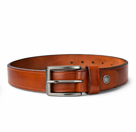 ICH MB 01 Genuine Leather Belt Classic with Metal Buckle